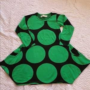 Kids cute cure green polka dot dress 8